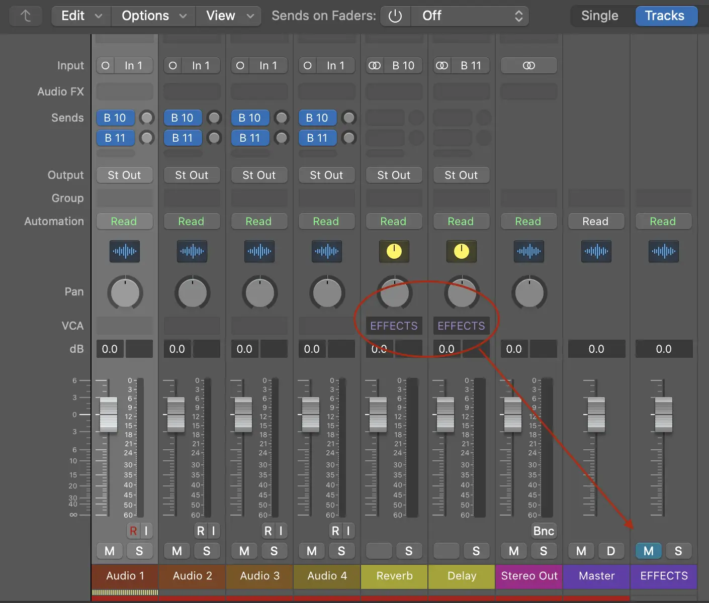 Obviously I wouldn't be mixing live sound in Logic, but this is how it would work!