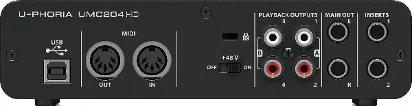 Behringer U-phoria 204HD back