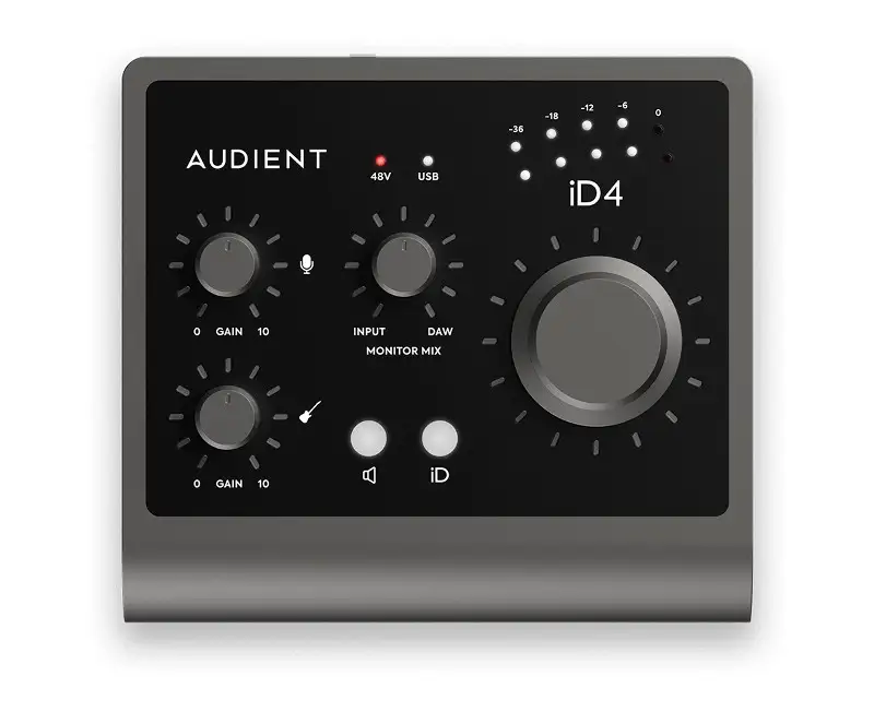 interface áudio barata inferior a 200 audient id4