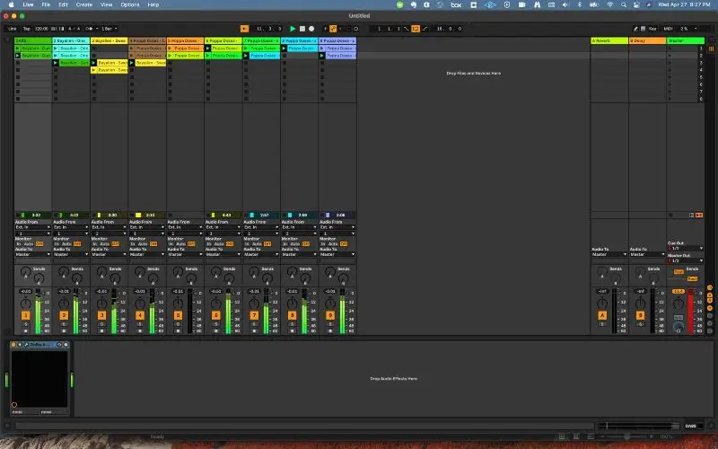 Live loops grid view in Ableton Live. 