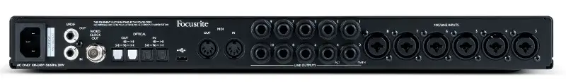Bagian belakang Antarmuka Audio USB Focusrite Scarlett 18i20 Generasi ke-3