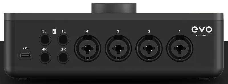 Bagian belakang Antarmuka Audio USB Audient Evo 8