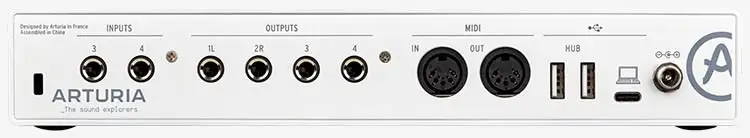 Bagian belakang Antarmuka Audio Arturia MiniFuse 4 USB C