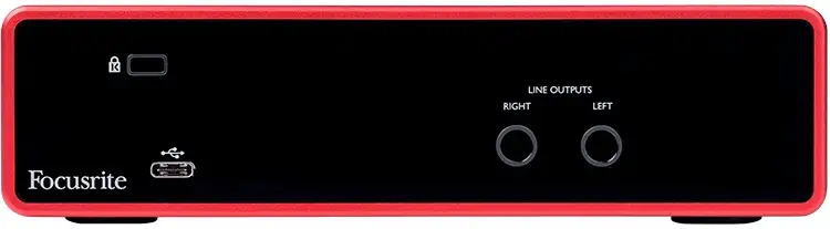 Bagian belakang Antarmuka Audio USB Focusrite Scarlett 2i2 Generasi ke-3