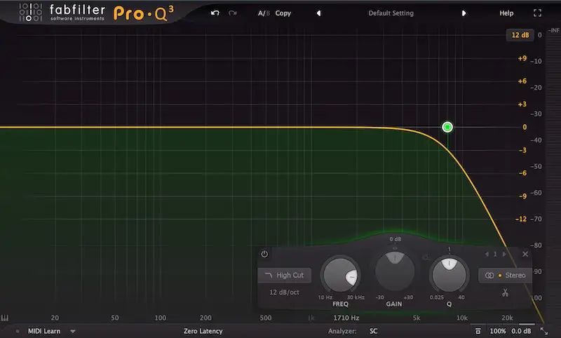 Tiefpassfilter im Eq