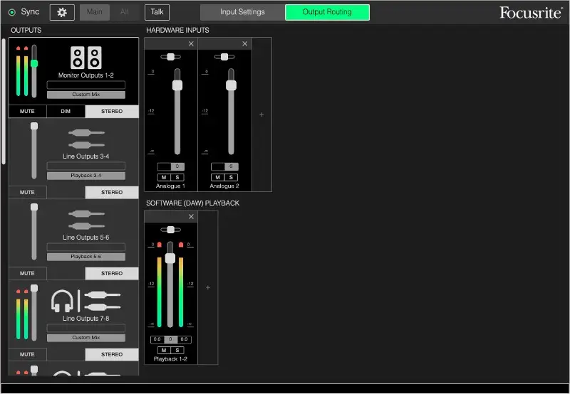 aplicações de controlo para interface áudio