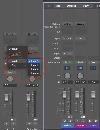 testar as entradas e saídas da sua interface de áudio