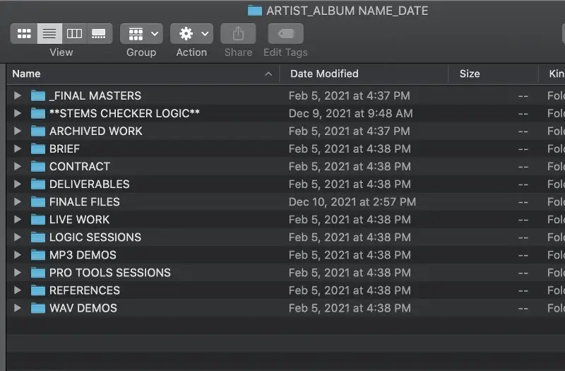 s'organiser pour le mixage des albums