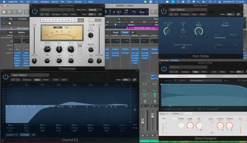 Plug-ins de dynamique, d'égalisation et de traitement temporel Logic Pro stock