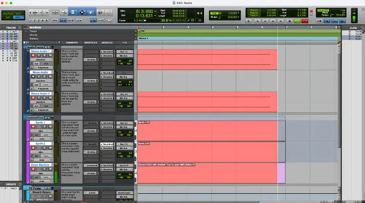 Pro Tools en mode enregistrement
