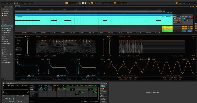 Ableton Live stock Wavetable Synth. 
