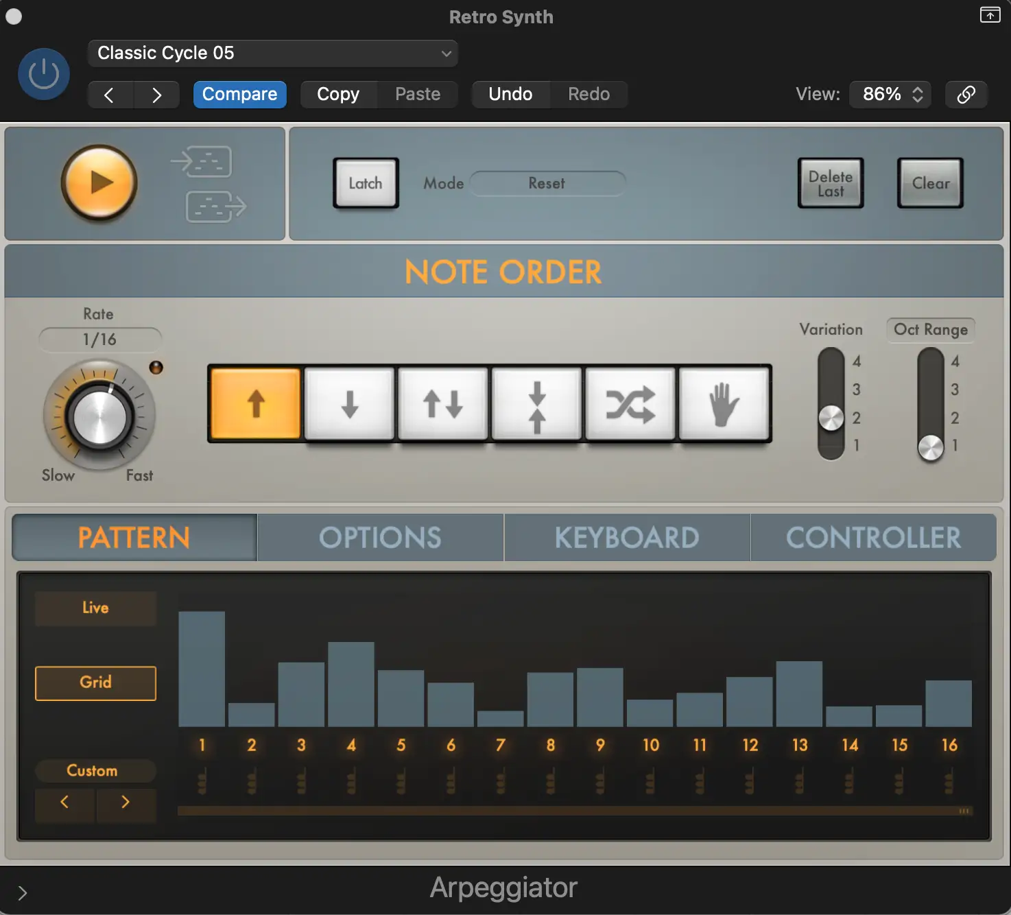 Arpeggiator saham Logika - kasar tetapi efisien