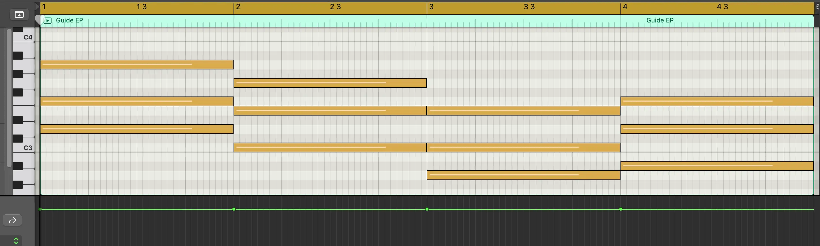 La nostra progressione di accordi sul piano roll