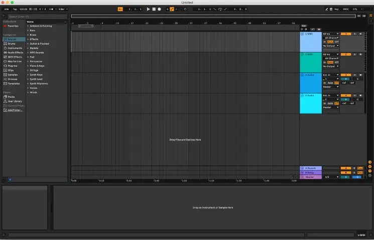 Blank Ableton Live session view