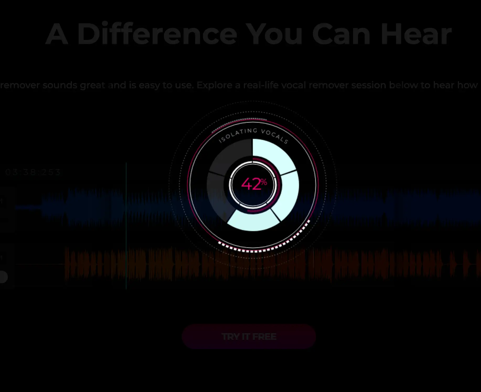 Stemify analyseert een audiobestand na het uploaden