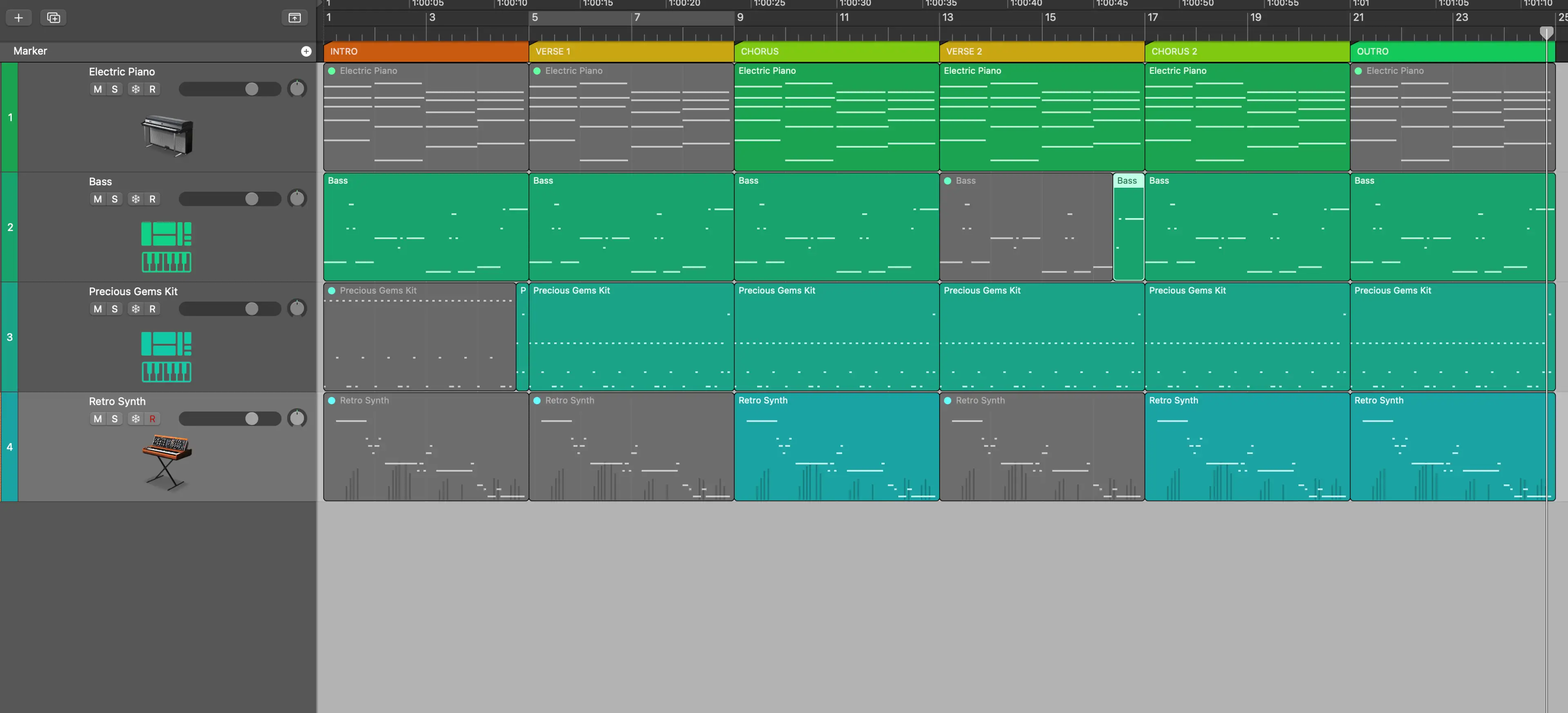 Music production by subtraction